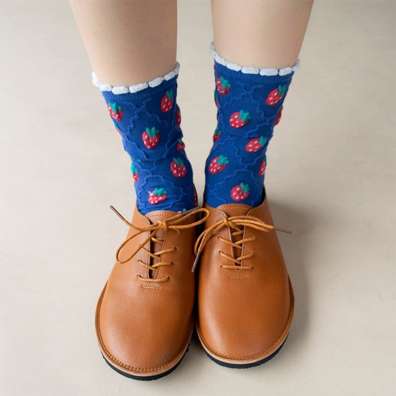 Tiepology Retro Strawberry Casual Socks - Model shown wearing product