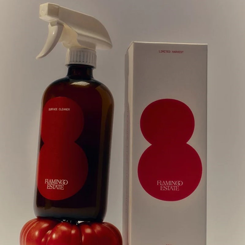 Flamingo Estate Organics Roma Heirloom Surface Cleaner - Product shown next to box