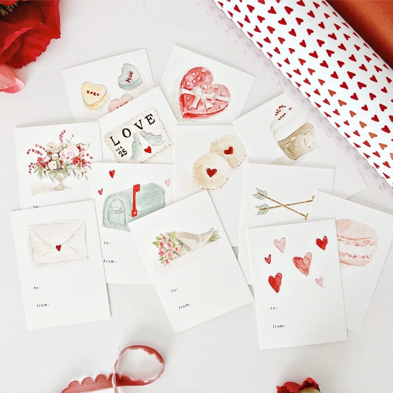 Emily Lex Studio Mini Valentines Day Cards - Product shown on table