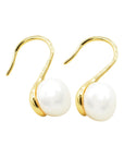 Varvara Minimalist Natural Pearl 18k Gold Plated Earrings (1 pair)