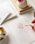 Emily Lex Studio Garden Flowers Paintable Notecards - Model shown painting notecard