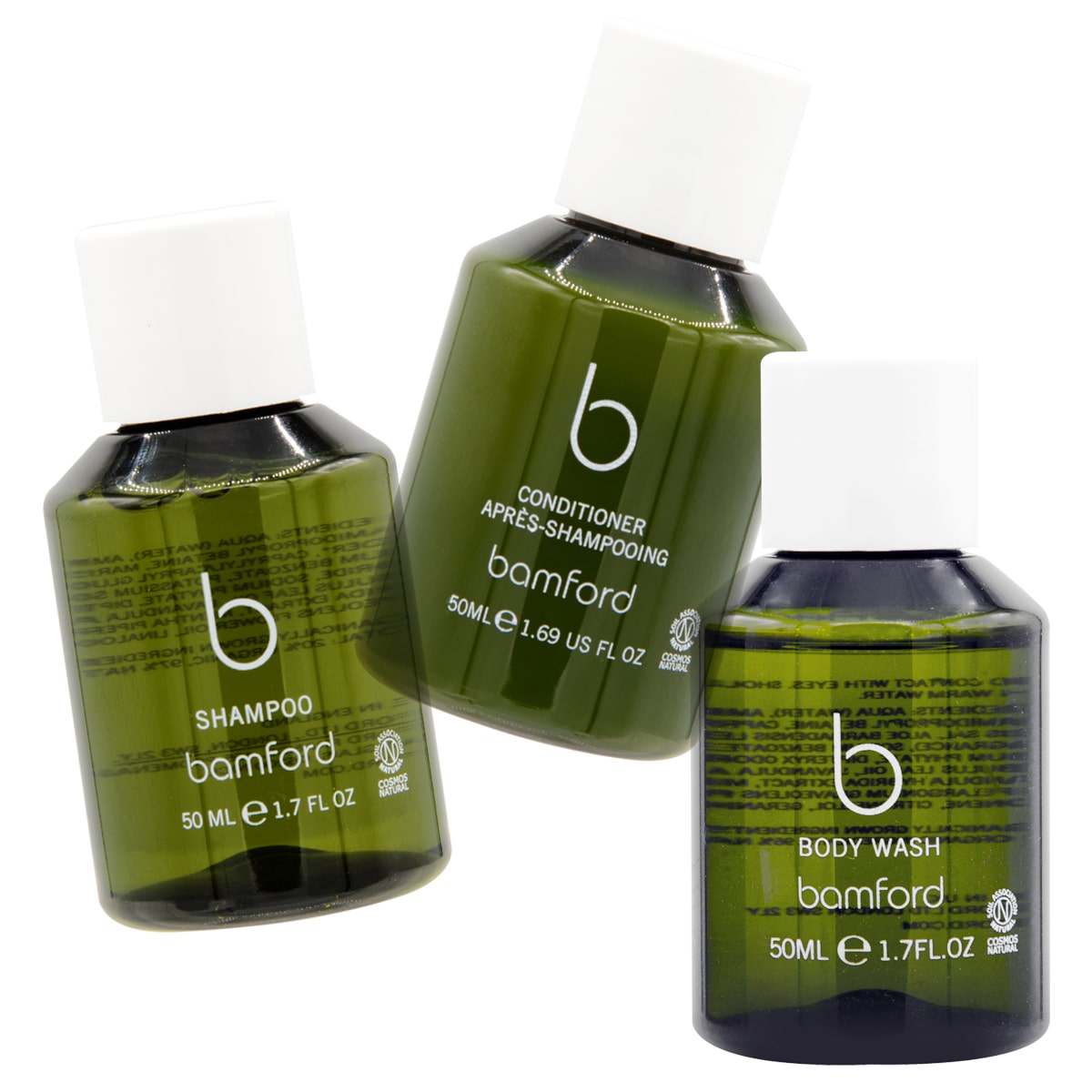 Image of Bamford Trio - With your $125 or more SITEWIDE purchase, includes Geranium Shampoo, Geranium Conditioner and Geranium Hand & Body Wash (3 x 50 ml) - details below
