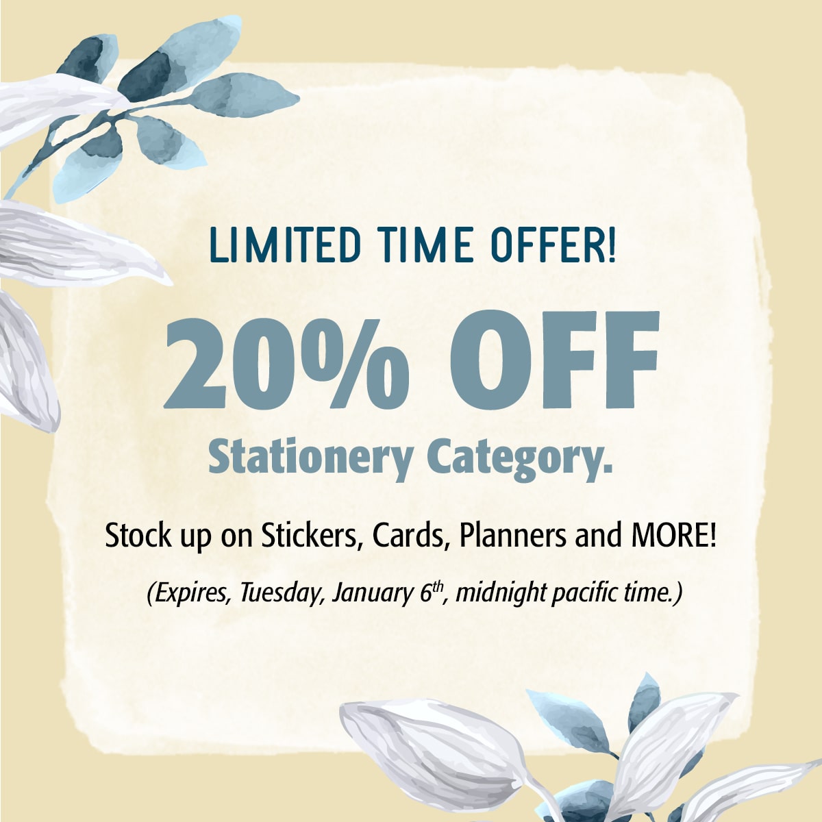Image of 20% Off Stationery Category - details below