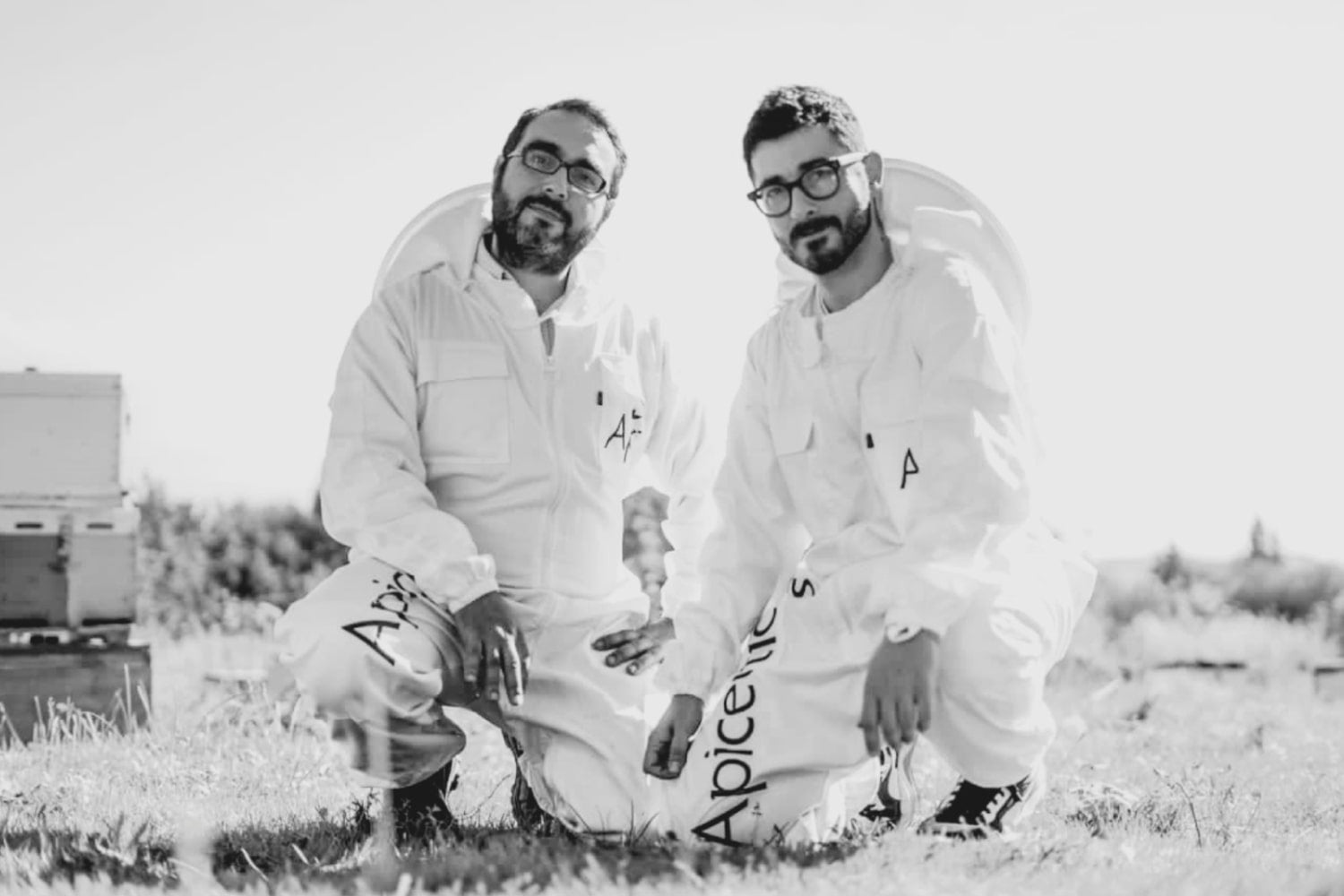 Apiceuticals Founders with beehive in the background