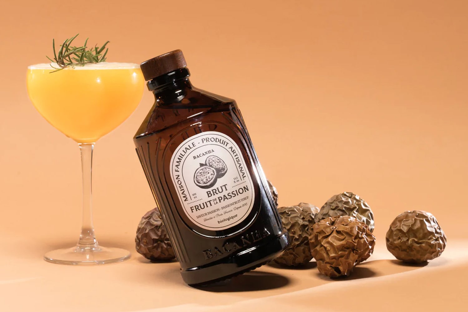 Lifestyle shot of Bacanha Passion Fruit Organic Raw Syrup