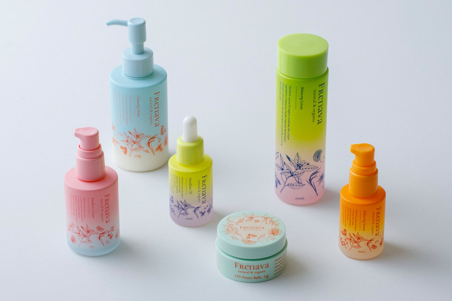 A selection of Frenava skincare products