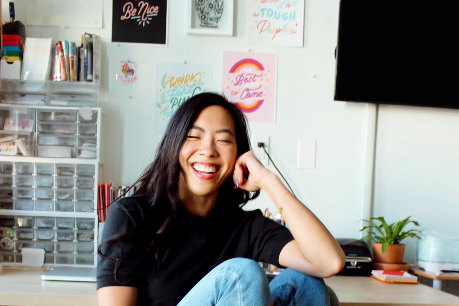 Have A Nice Day Founder Steffi Lynn in her studio