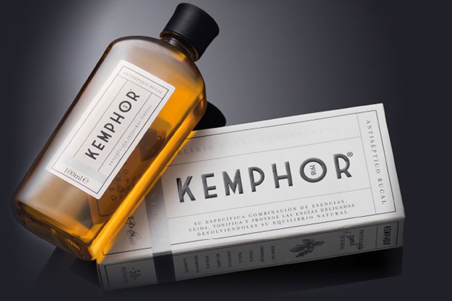 Kemphor Oral Elixir Concentrate bottle with box