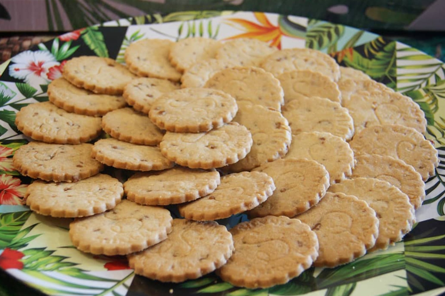 La Sablesienne Shortbread Cookies displayed on decorative plate