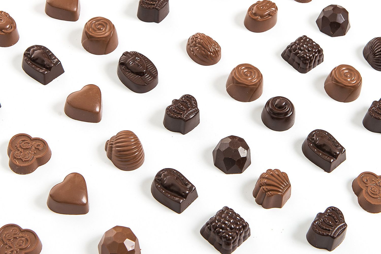 A variety of milk and dark chocolate pieces from Louis Sherry