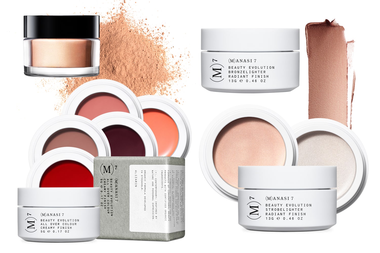 A selection of (M)anasi7 makeup products