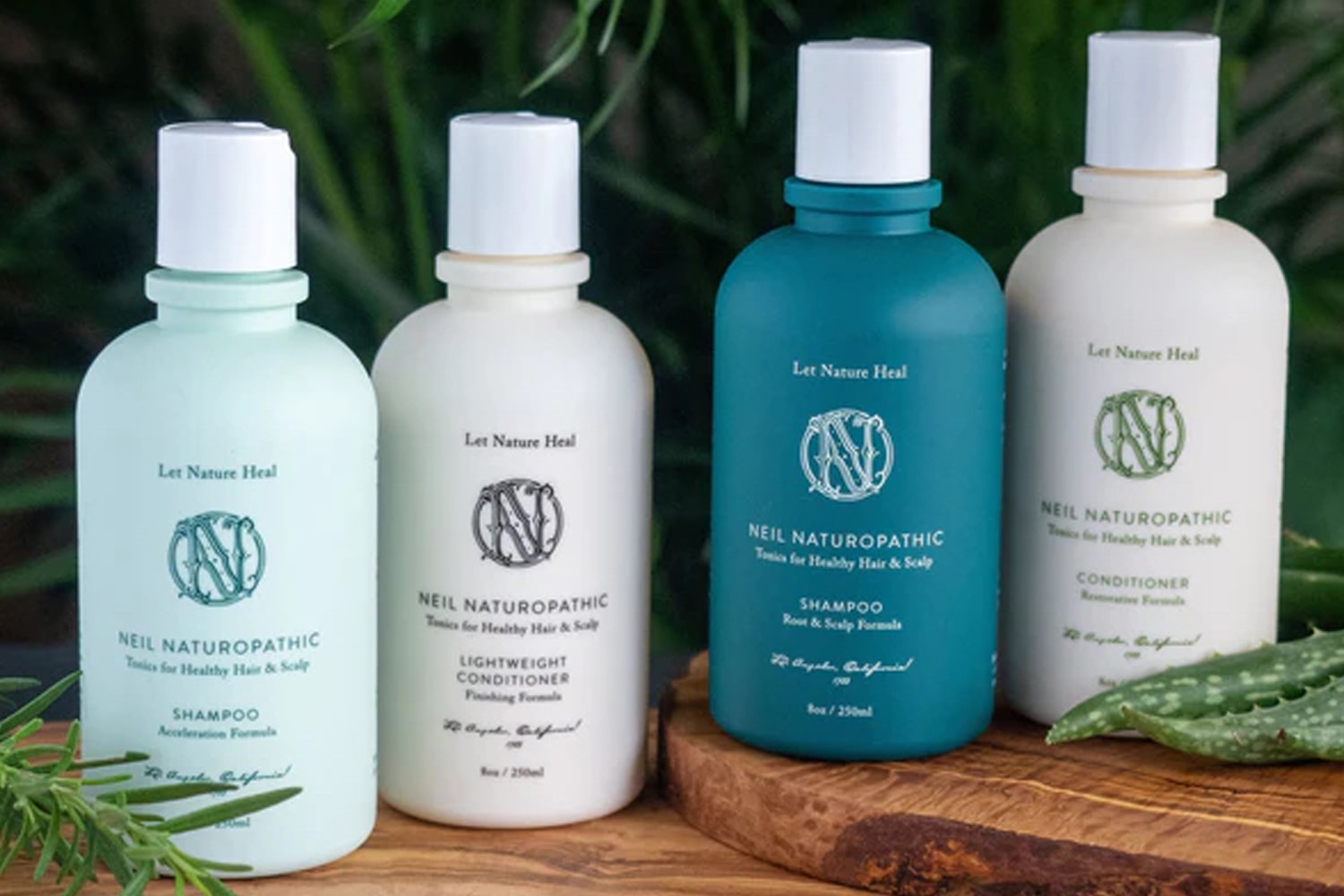 A selection of Neil Naturopathic hair care products