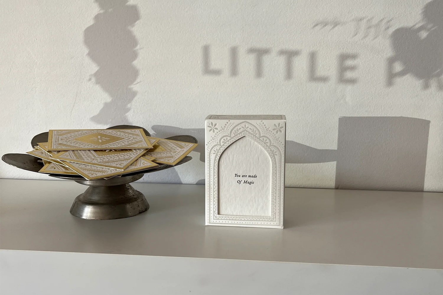 The Little Press Inspiration Deck of Cards on table