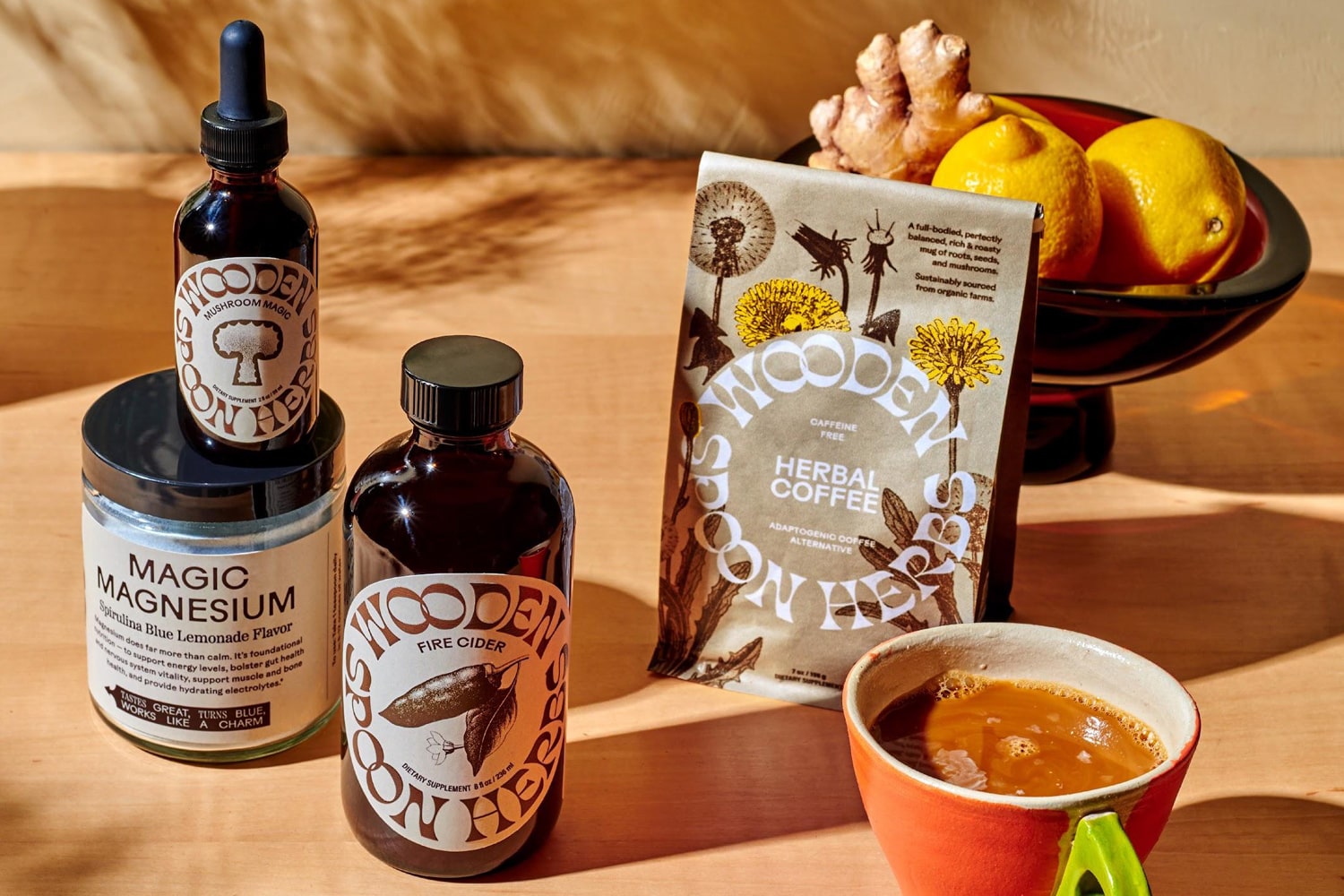 A selection of Wooden Spoon Herbs products