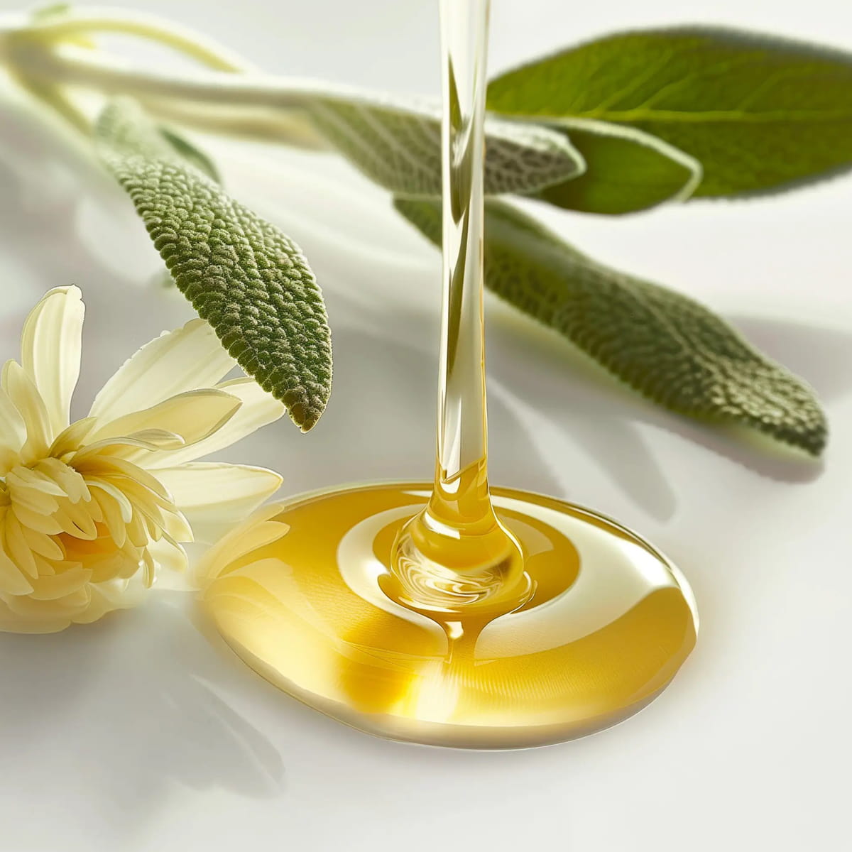 Leonor Greyl Bain TS (200 ml)  - product shown being poured onto white surface with plants in the back. 