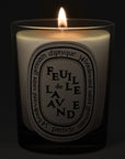 Diptyque Feuille de Lavande (Lavender Leaf) Candle - lit candle shown