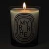 Diptyque Myrrhe (Myrrh) Candle - candle shown lit