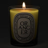 Diptyque Oranger (Orange Tree) Candle - lit candle shown