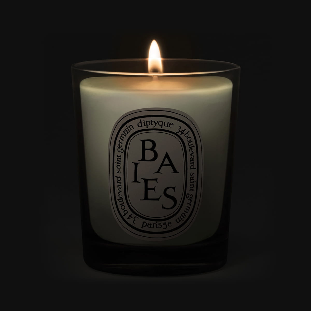 Diptyque Baies (Berries) Candle - lit candle shown