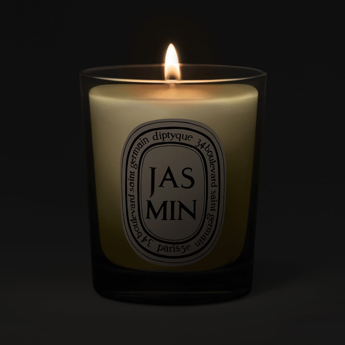 Diptyque Jasmin Candle (70 g) shown lit