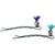 Sprouting Crystal Bobby Pins Purple & Teal