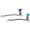 Sprouting Crystal Bobby Pins Purple & Teal