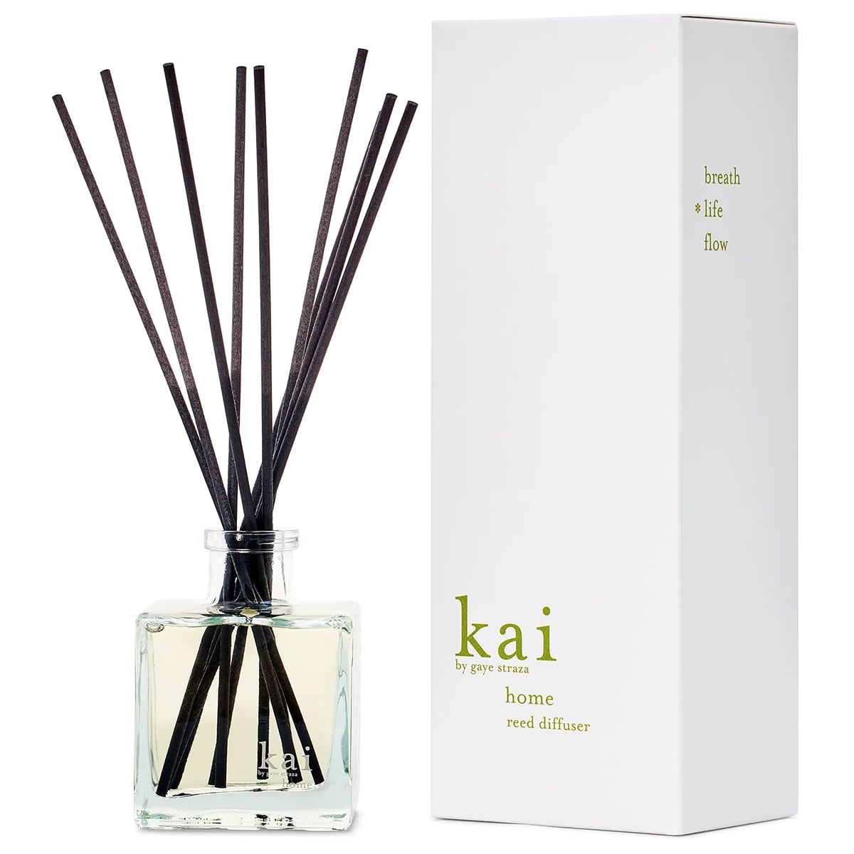 Kai Fragrance Reed Diffuser (6.75 oz) next to its packaging on a white background