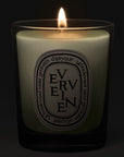 Diptyque Verveine (Verbena) Candle - lit candle shown