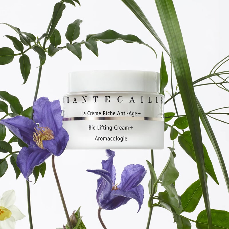 Chantecaille Bio Lifting Cream Plus 50 ml - lifestyle photo of product surrounded by plants