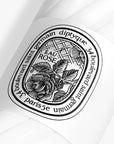 Diptyque Eau Rose Hand & Body Lotion - Close up of label and logo