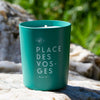 Kerzon Fragranced Candle - Place des Vosges (190 g) - product shown on rock.