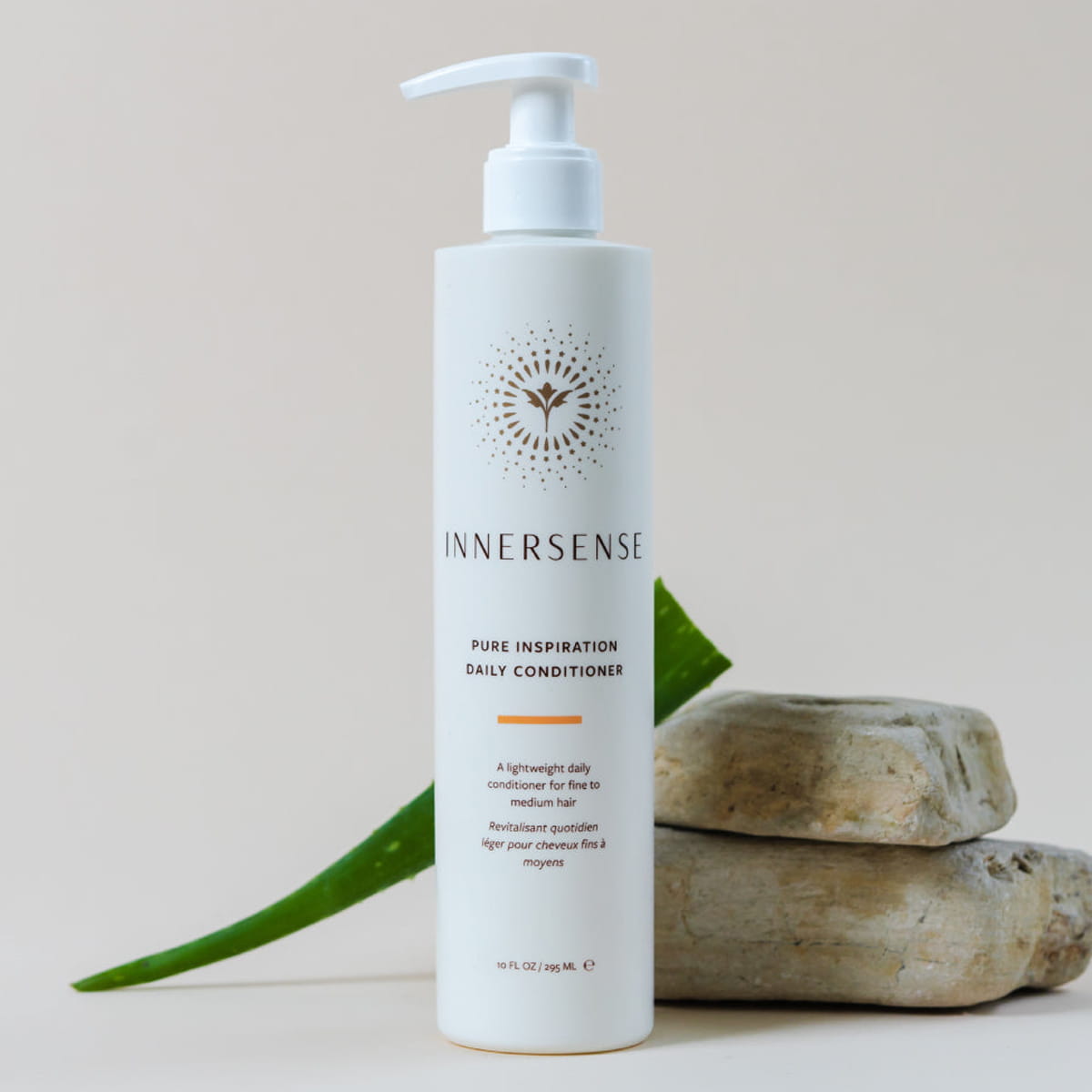Innersense Organic Beauty Pure Inspiration Daily Conditioner (10 oz) - product shown on beige background.