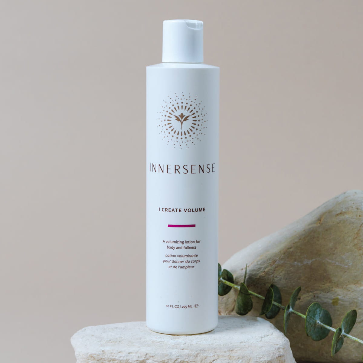 Innersense Organic Beauty I Create Volume (10 oz) - product shown on beige background. 