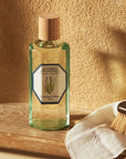 Lifestyle shot of Carriere Freres Lavender Room Spray (200 ml) on wood shelf