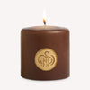 Santa Maria Novella Tabacco Toscano Scented Candle (300 g) shown with flame burning