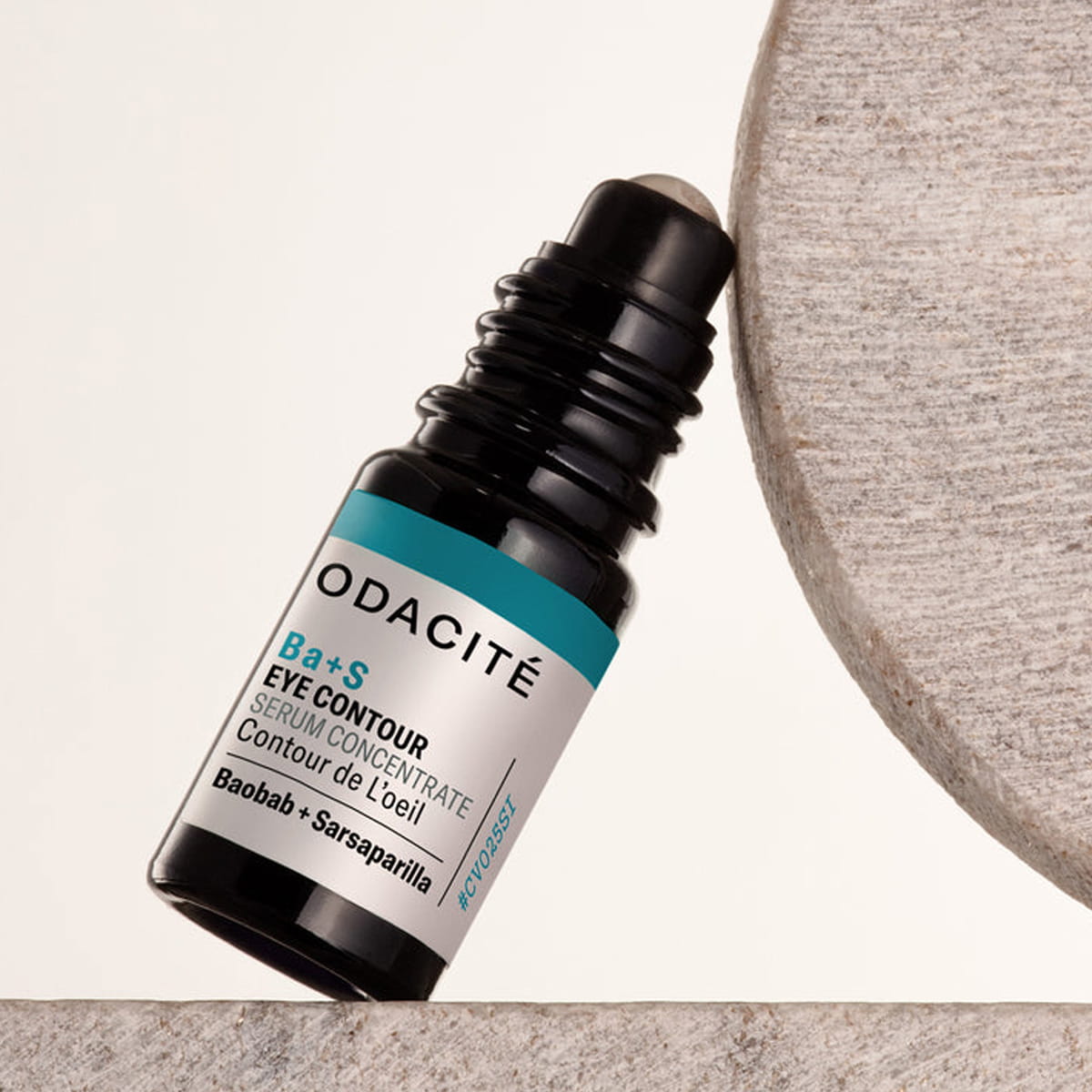 Lifestyle shot of Odacite Ba+S Baobab Sarsaparilla Serum Concentrate (Eye Contour) 0.17 oz rollerball