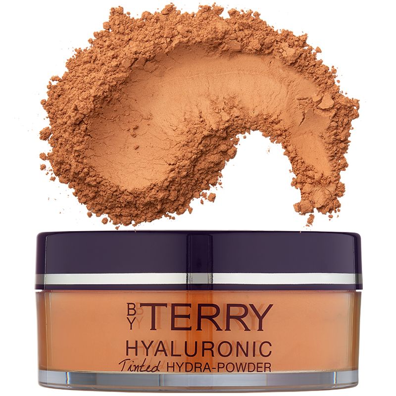 By Terry Hyaluronic Tinted Hydra-Powder (500 - Medium Dark, 10 g) showing jar and color swatch above