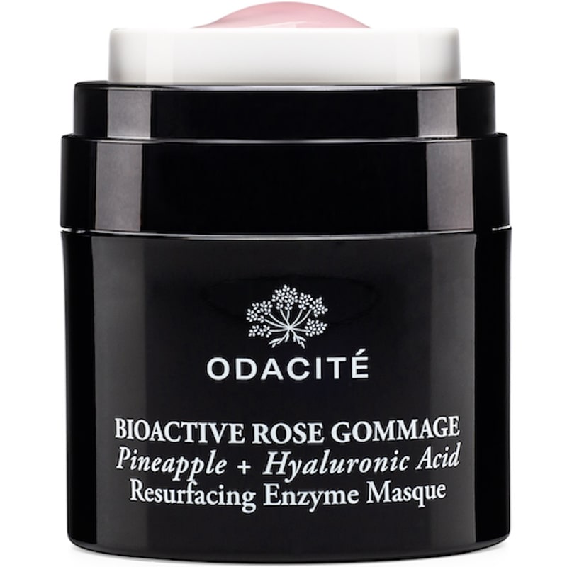 Odacite Bioactive Rose Gommage (50ml) shown with top off jar