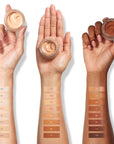 RMS Beauty "Un" Cover-Up Cream Foundation, colors on 3 different skin tone arms