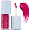 Kosas Cosmetics Wet Lip Oil Gloss - Fruitjuice (4.6 ml) showing spreading wand and product swatch