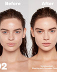 Kosas Cosmetics Revealer Concealer Super Creamy + Brightening (Tone 02) before/after on face