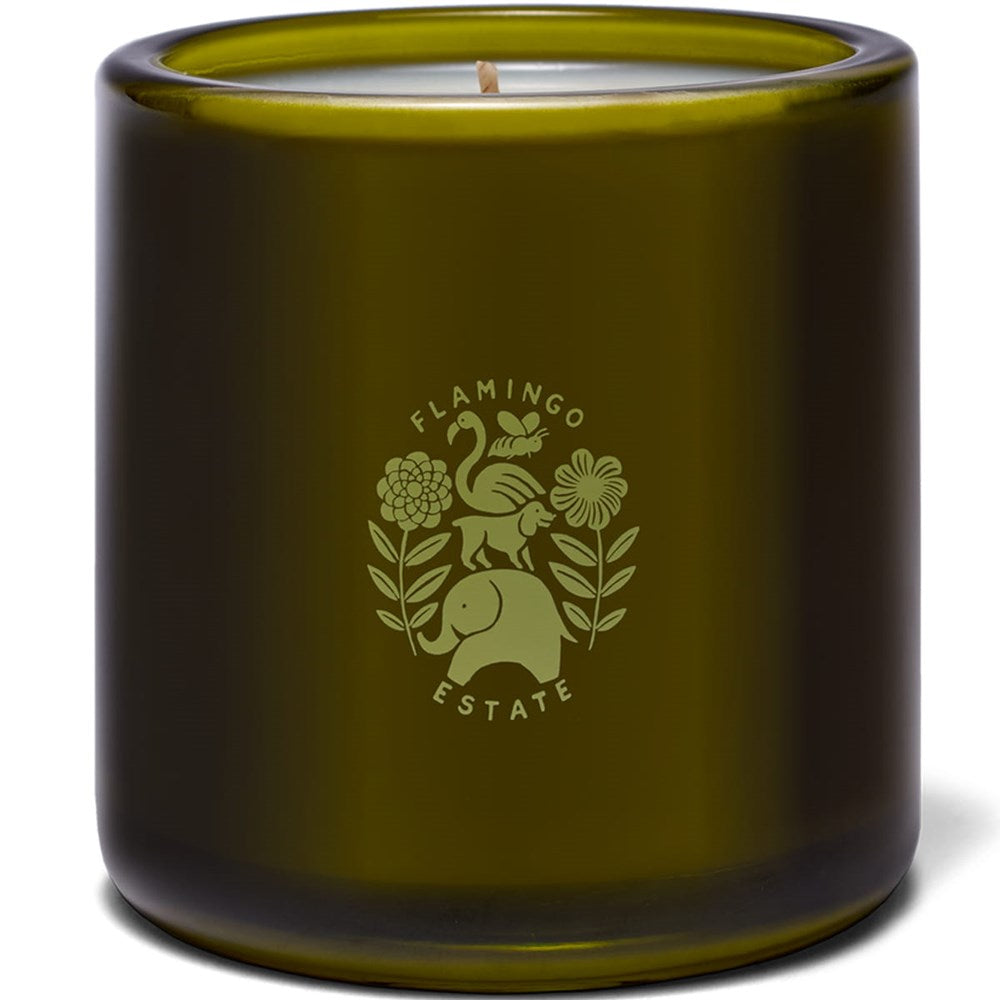 Flamingo Estate Adriatic Muscatel Sage Candle (226 g) - product shown from back.
