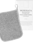 Morihata Binchotan Charcoal Face Scrub Towel with packaging