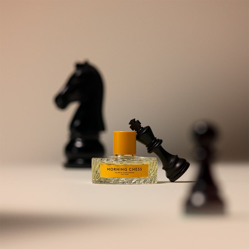 Vilhelm Parfumerie Morning Chess Eau de Parfum - product shown next to chess pieces