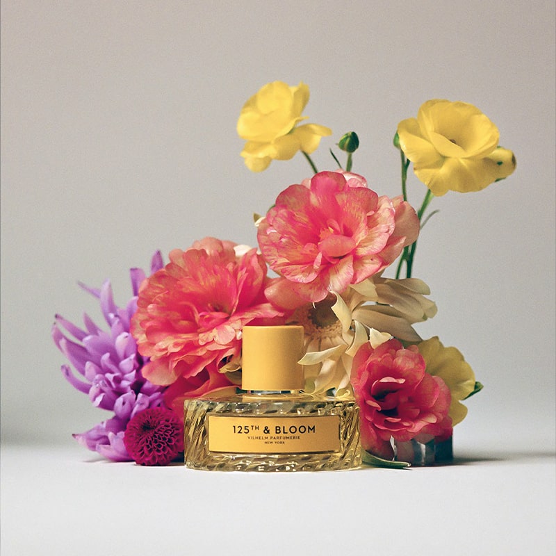 Vilhelm Parfumerie 125th & Bloom Eau de Parfum - product shown in front of flowers