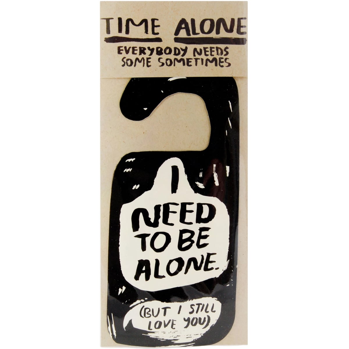People I've Loved Alone Time Door Hanger (1 pc) shown in packaging
