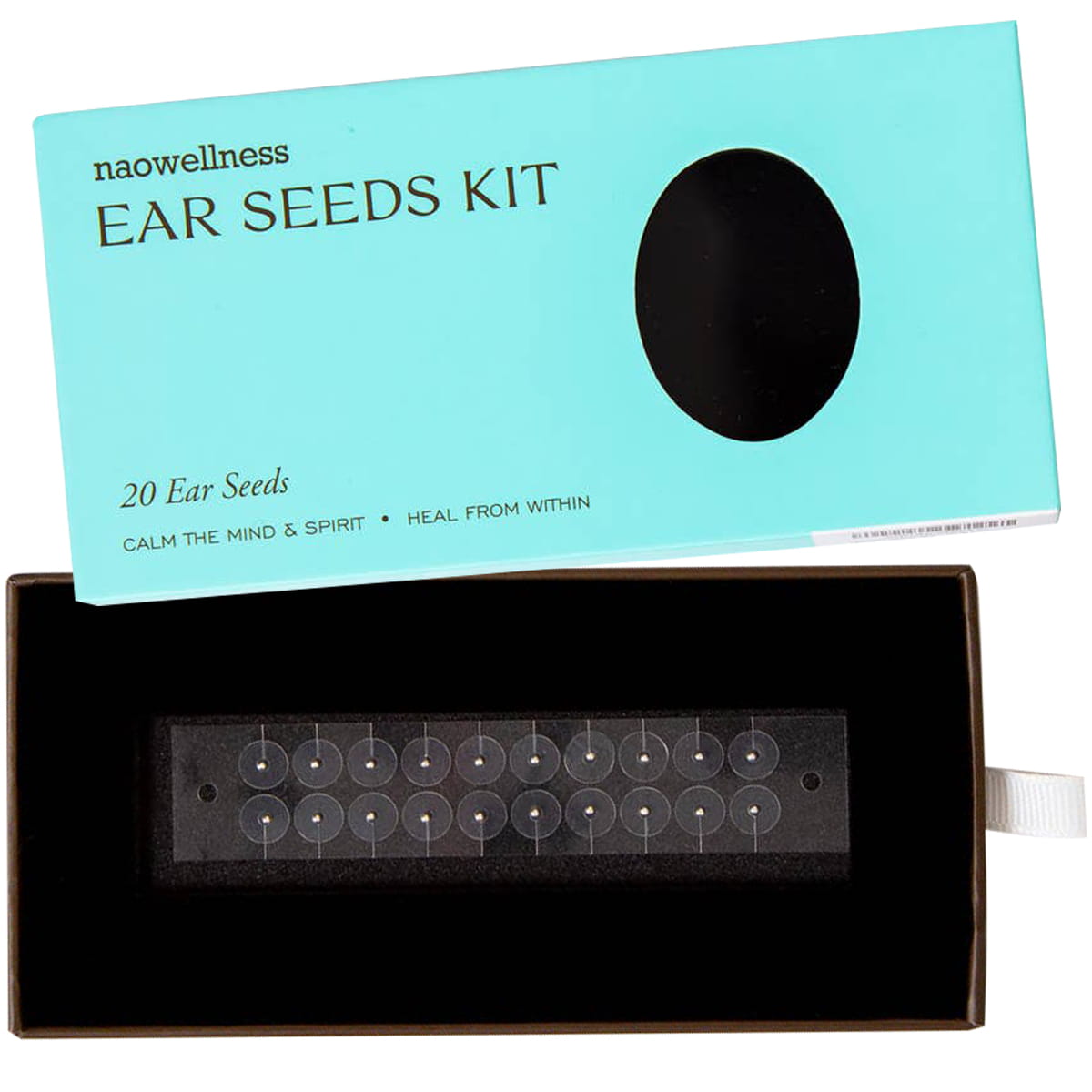 NAO Wellness Stainless Steel 20-pc Ear Seed Kit (20 pcs) - product shown in packaging.
