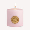 Santa Maria Novella Rosa Scented Candle (300 g) shown with flame burning