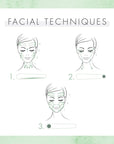Graphic showing step-by-step process of Facial Techniques using Yon-Ka Paris My Face Massage Crystal