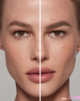Kosas Cosmetics Air Brow Fluff & Hold Treatment Gel - Taupe showing before & after use on Model